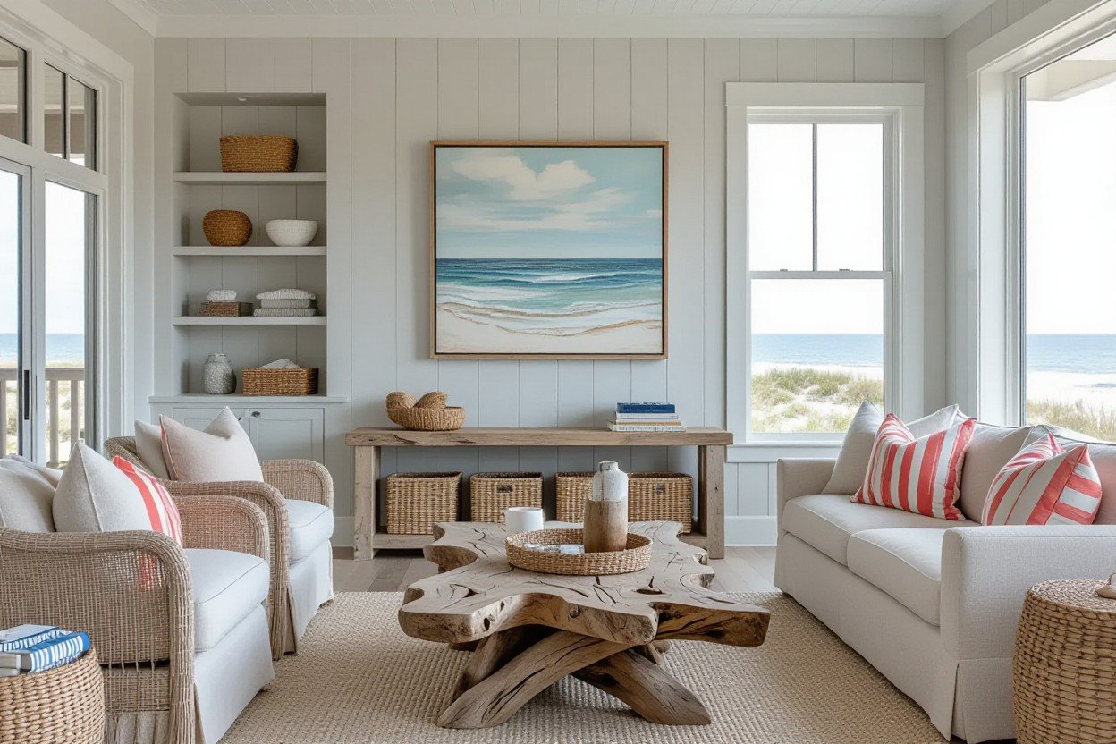 beachy style living room